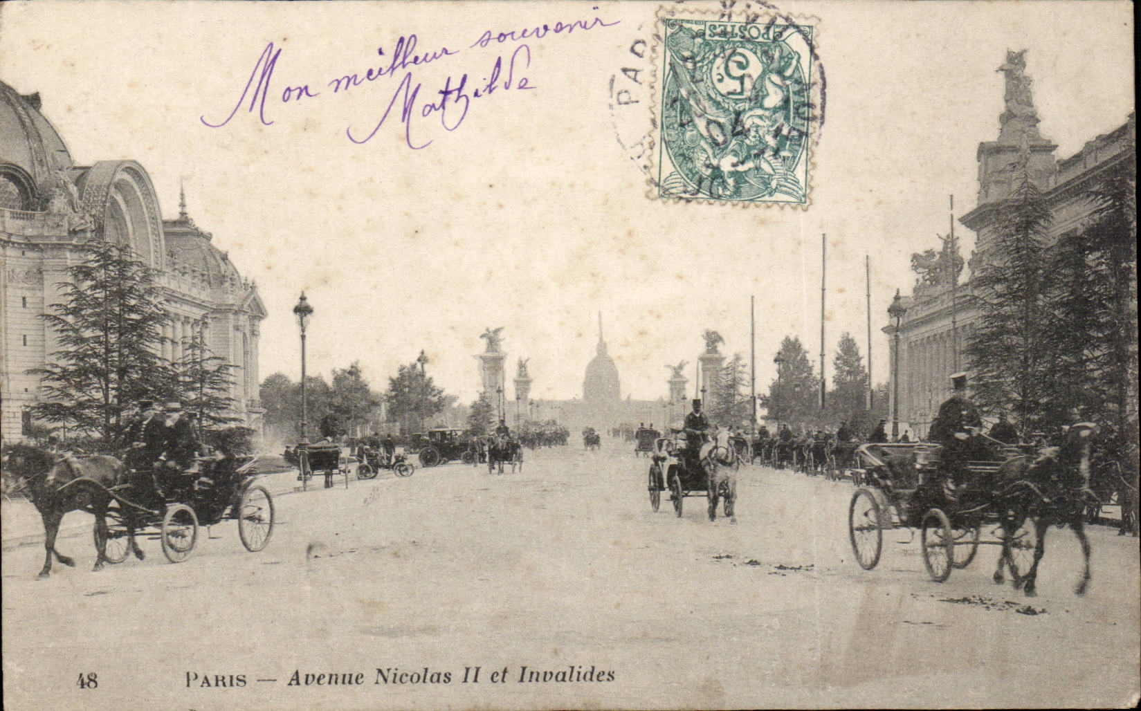 Paris CPA Avenue Nicolas II et Invalides