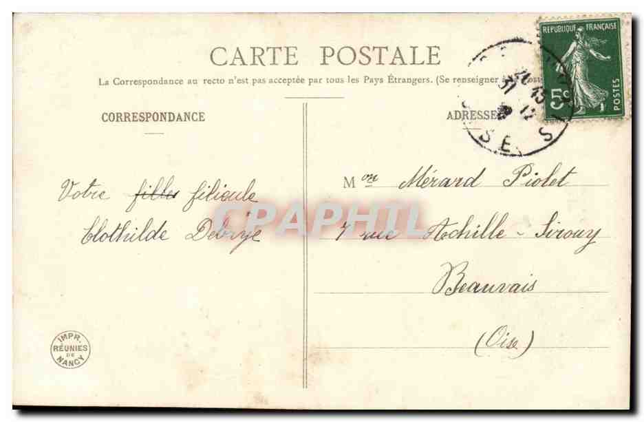 CPA Fantaisie Femme Printemps Spring — Verso