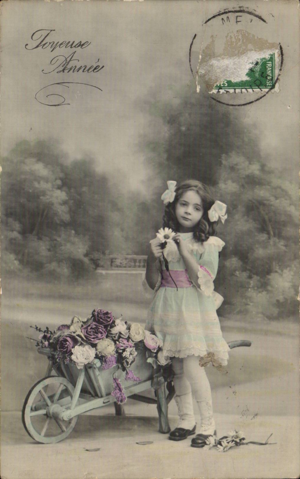 CPA Fantaisie Enfant et brouette Joyeuse Annee