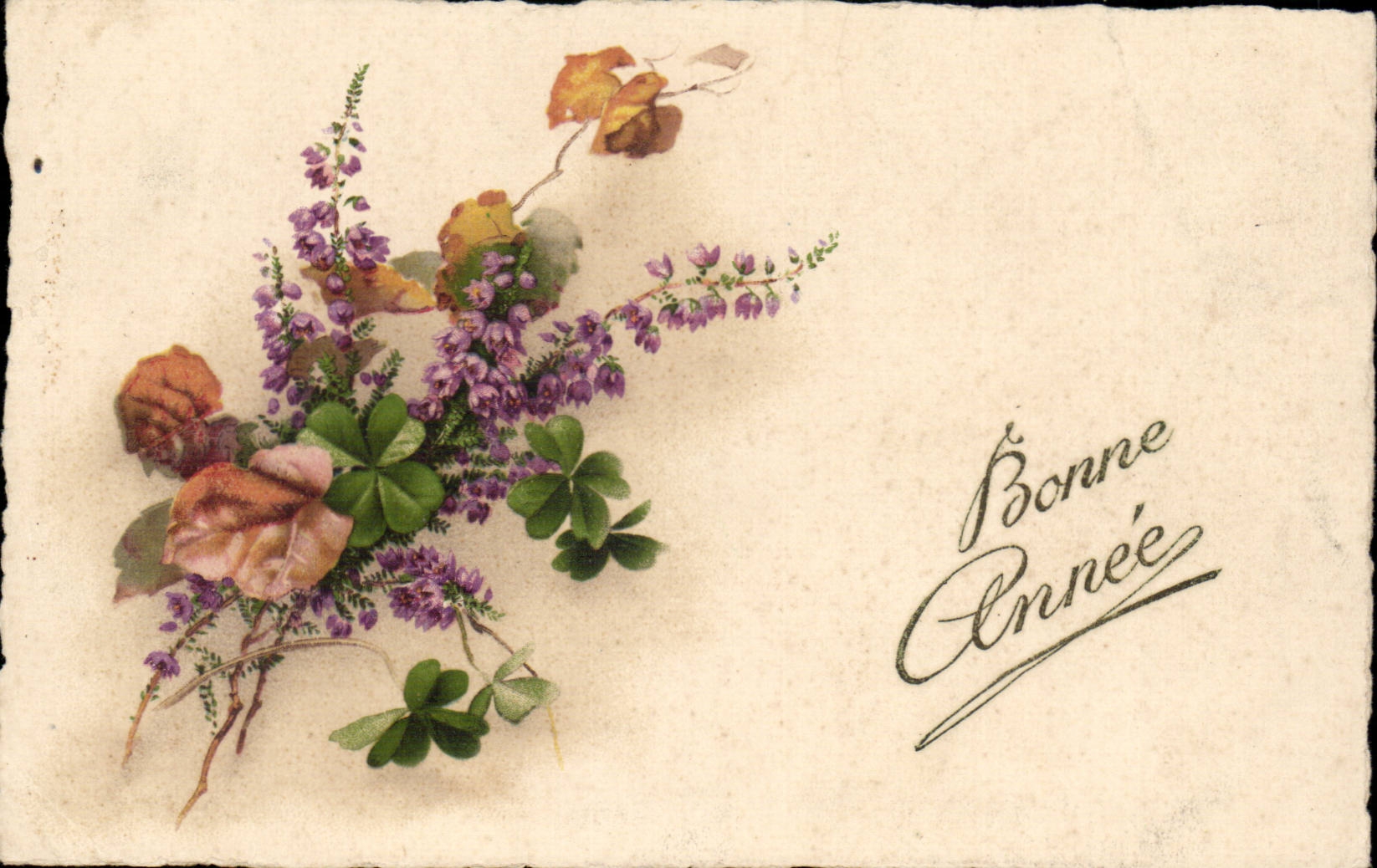CPA Fantaisie Fleurs Bonne annee