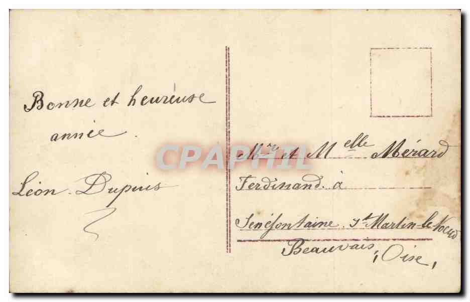 CPA Fantaisie Homme Bonne Annee Gui — Rückseite