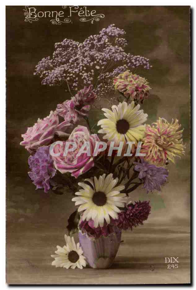 CPA Fantaisie Fleurs Bonne fete