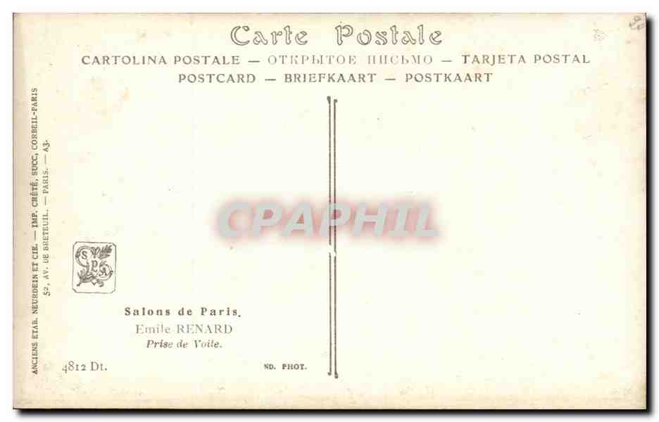 CPA SAlons de Paris Emile Renard Prise de voile ( religieuses ) — Verso