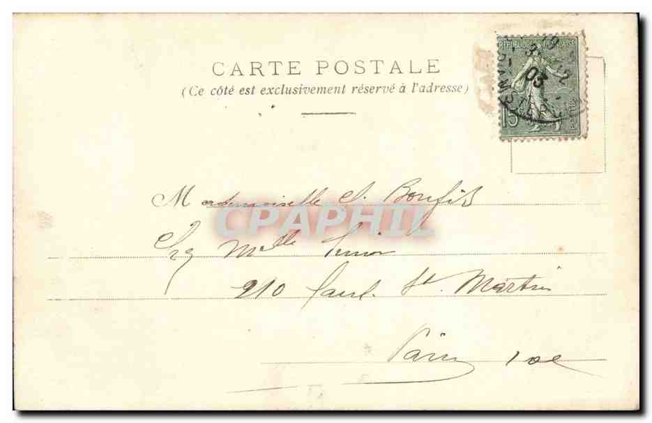 CPA Fantaise Voici mes souhaits Femme et colombes  — Verso