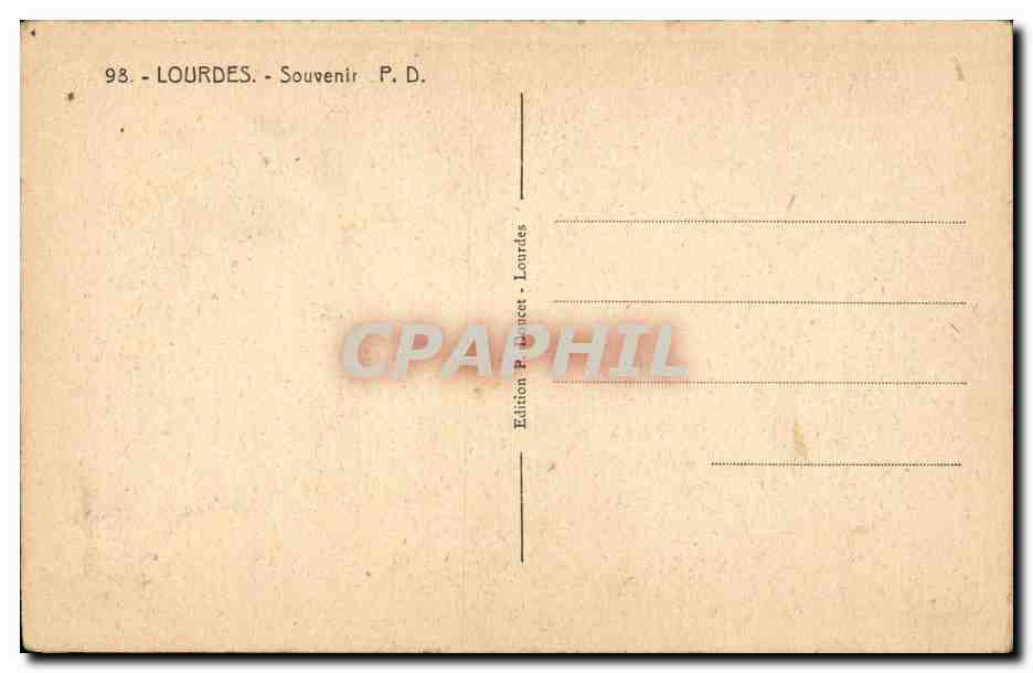 CPA Lourdes a la grotte benie j'ai prie pour vous — Verso