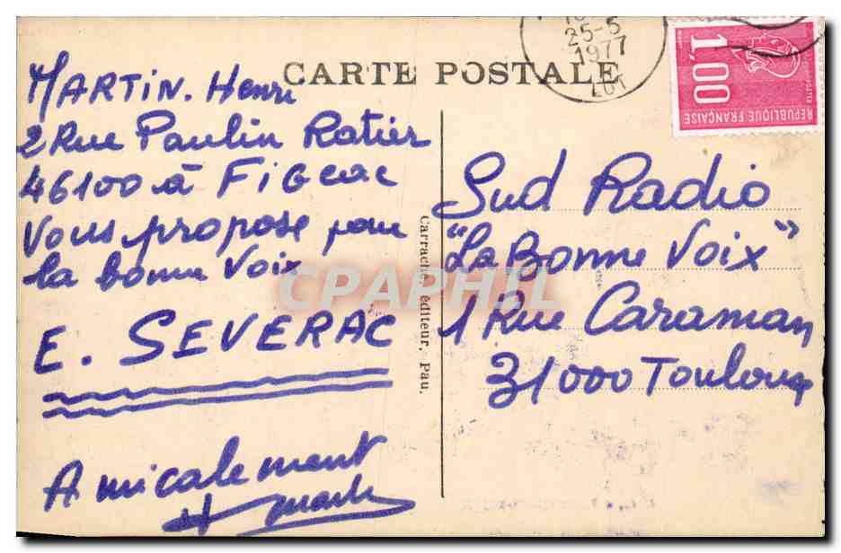 CPA Lourdes La grotte miraculeuse — Verso