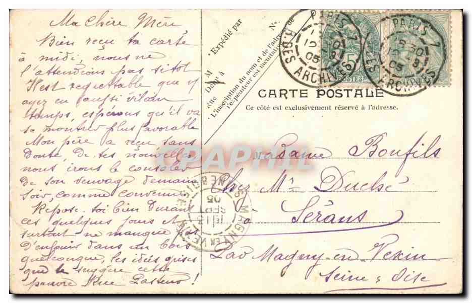 Paris CPA Notre DAme et l'hotel Dieu — Rückseite