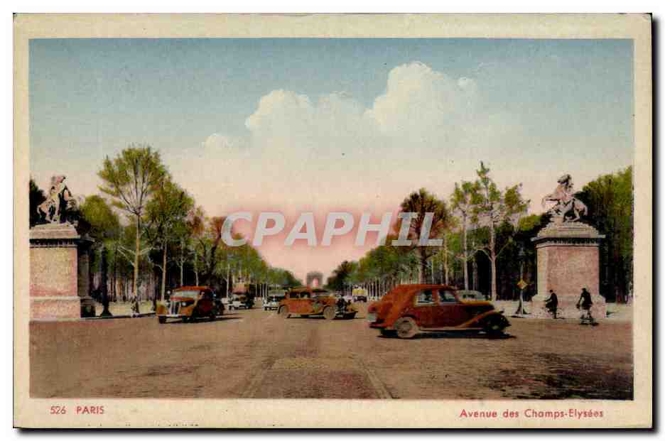 Paris CPA Avenue des Champs Elysees