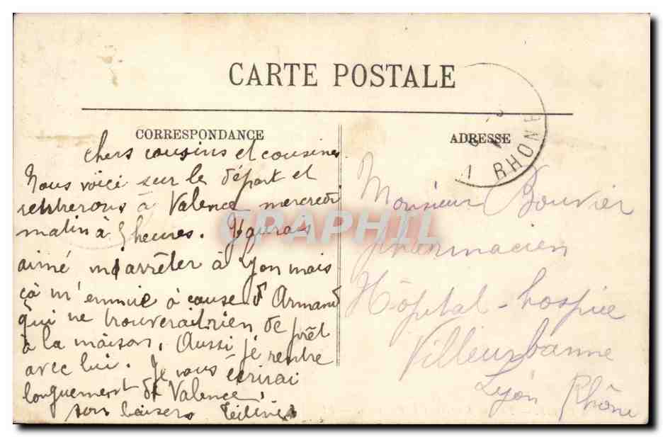 Paris CPA la rue Soufflot et le pantheon — Rückseite