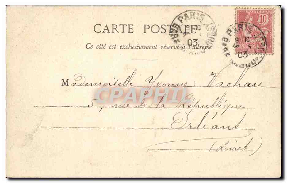 Paris CPA Place de la Republique — Rückseite