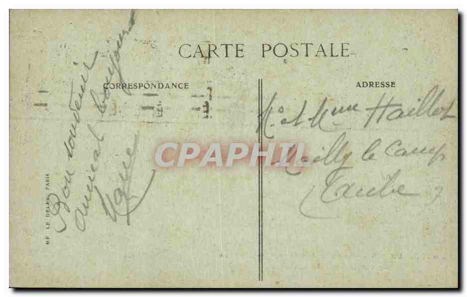 Paris CPA Avenue des Champs Elysees — Verso