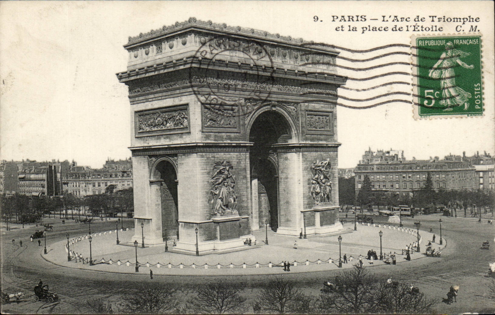 Paris CPA Arc de triomphe de la place de l'Etoile