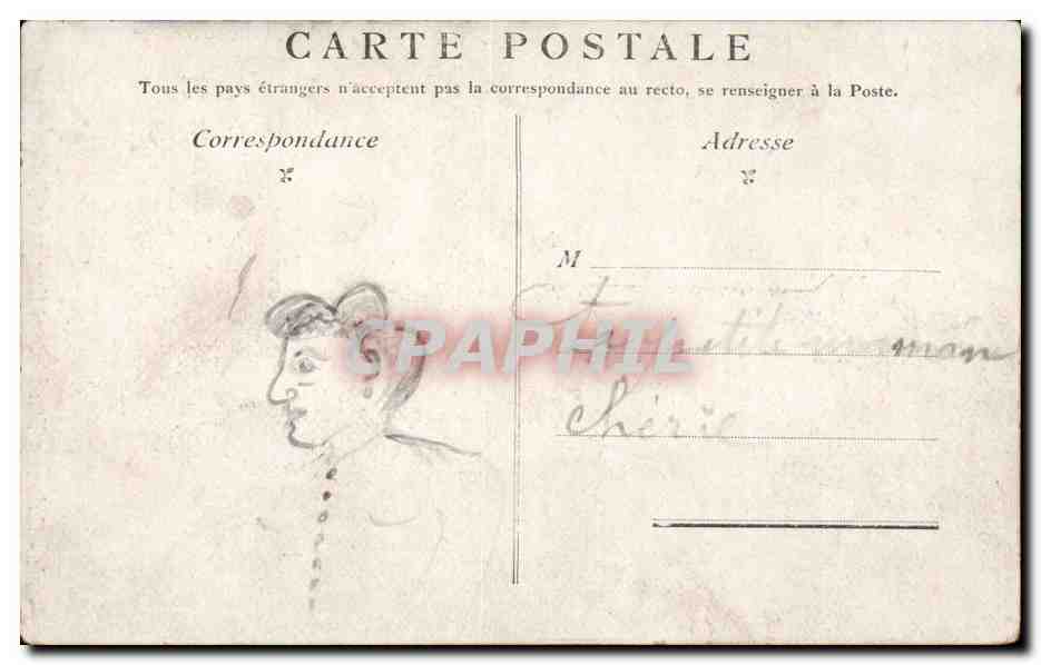 Paris CPA Colonne Vendome et rue de la Paix — Rückseite