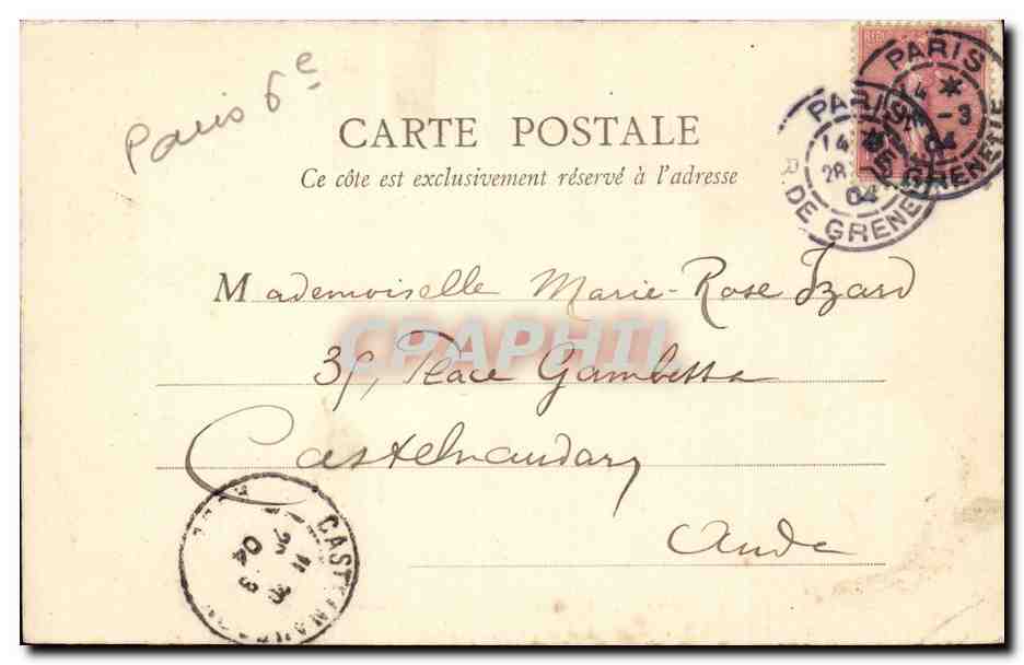 Paris CPA Eglise Notre Dame des Champs — Rückseite
