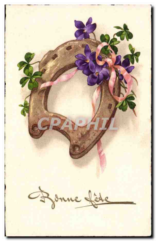 CPA Fantaisie Fer a cheval