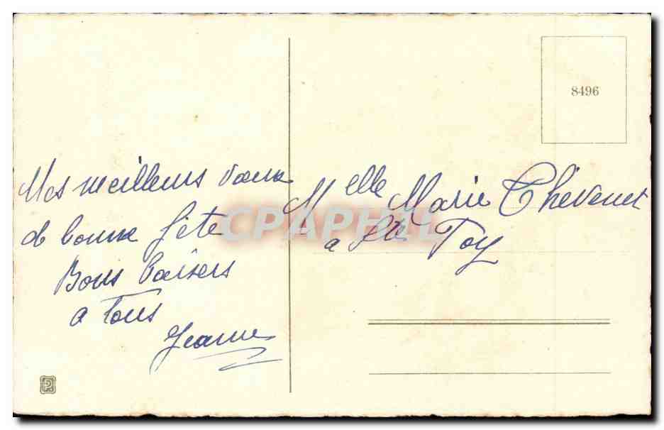 CPA Fantaisie Fer a cheval — Rückseite