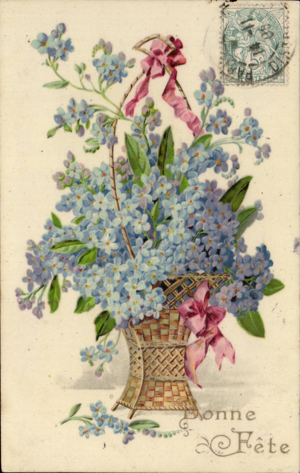 CPA Fantaisie Fleurs Bonne fete