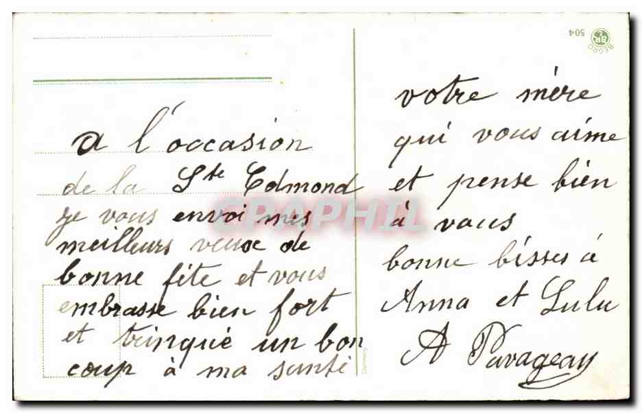 CPA Fantaisie Fleurs Roses Bonne fete — Rückseite