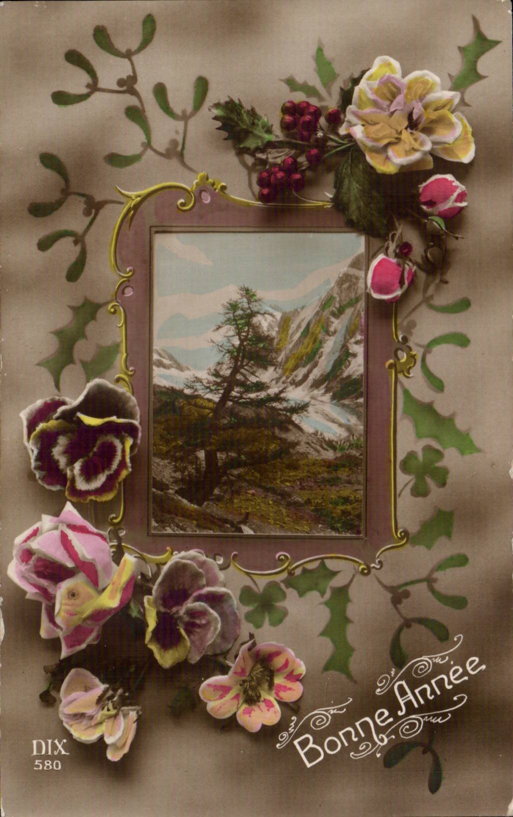 CPA Fantaisie Fleurs Bonne fete