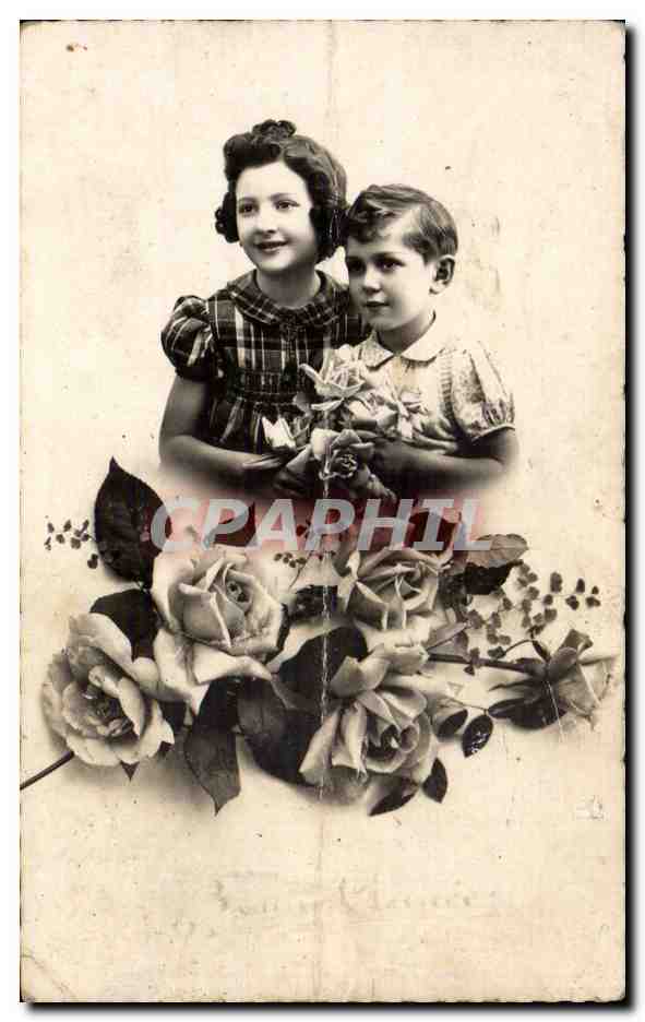Deux enfants — portrait studio — éditeur inconnu