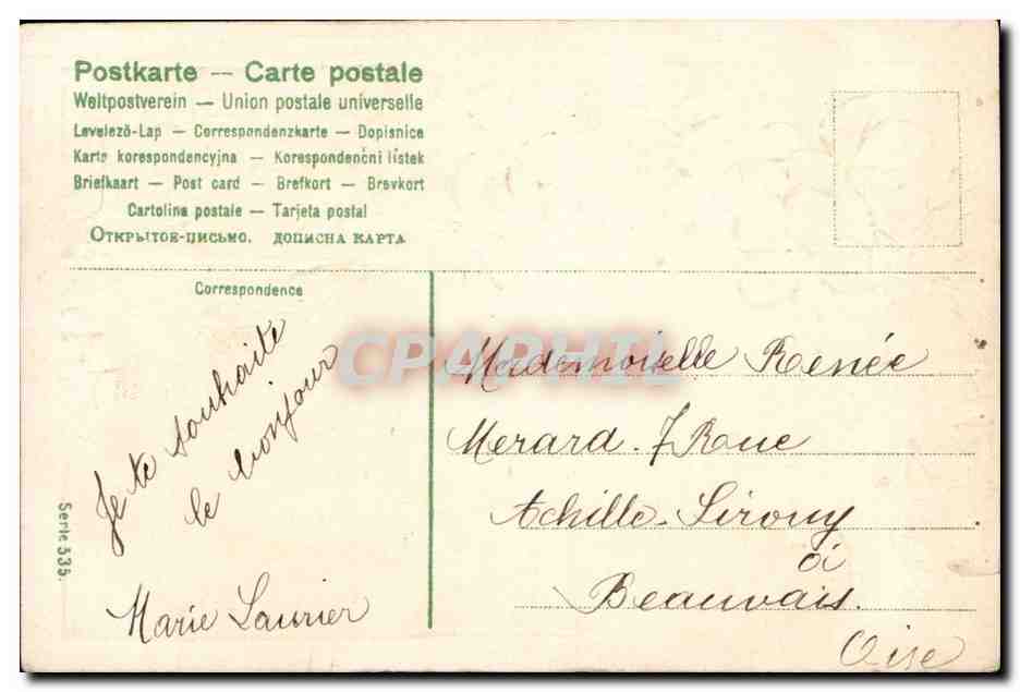 CPA Fantaisie Fleurs  — Rückseite