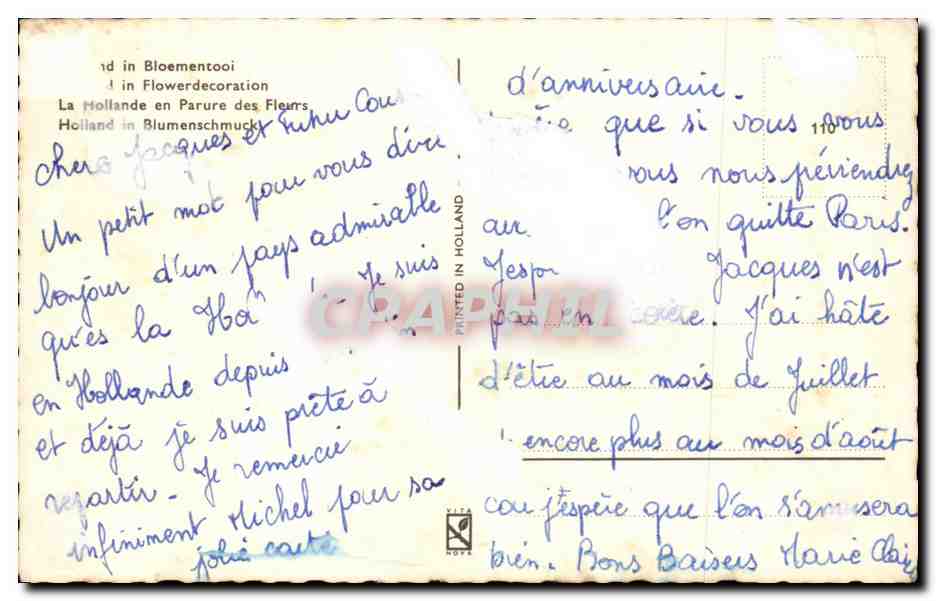 CPA Fantaisie La Hollande en parures de fleurs — Rückseite