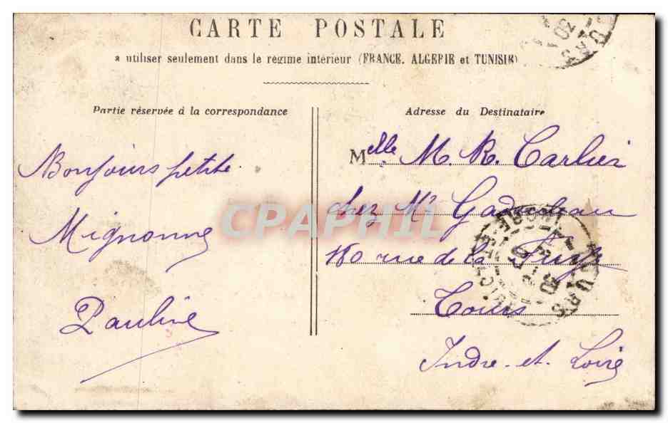 CPA Fantaisie Enfant et vieillard — Verso