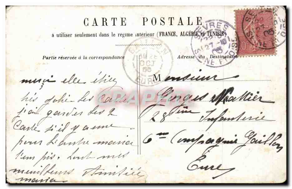 CPA FAntaisie Femme — Rückseite