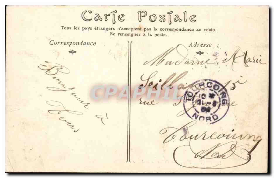 CPA Le Treport Les villas de la plage — Rückseite