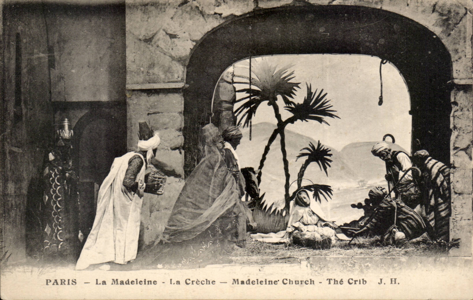 Paris CPA Les rois mages Christ Jesus La Madeleine La creche The Crib