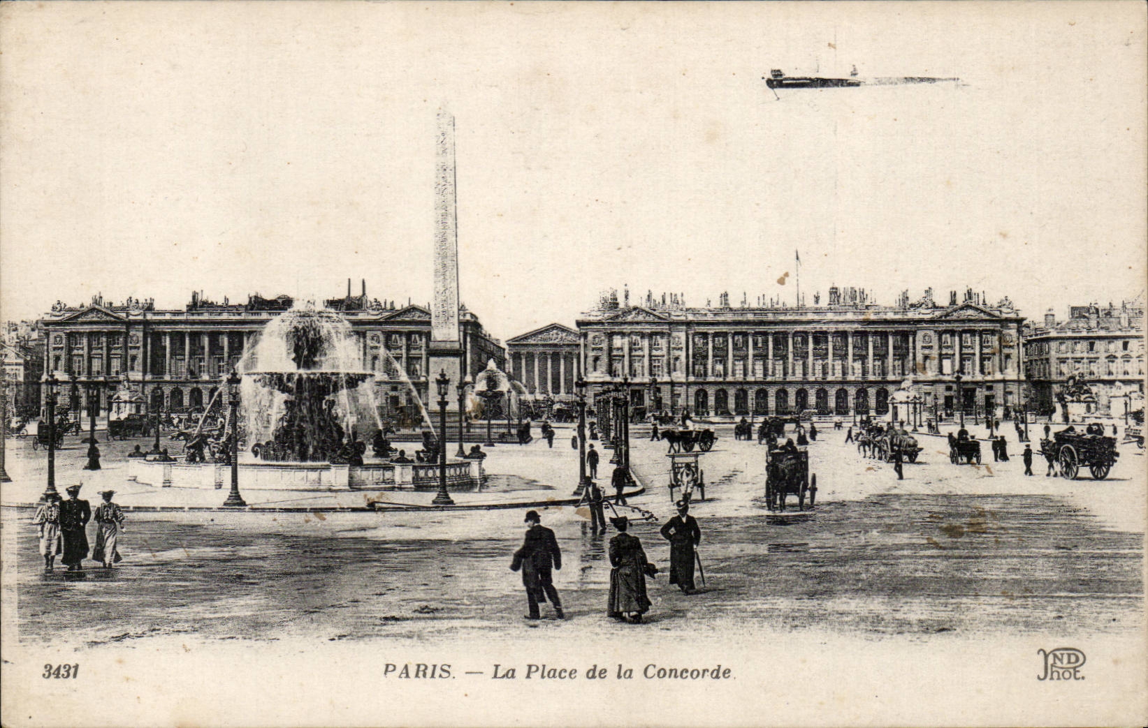 Paris CPA La place de la concorde ( avion aeroplane )