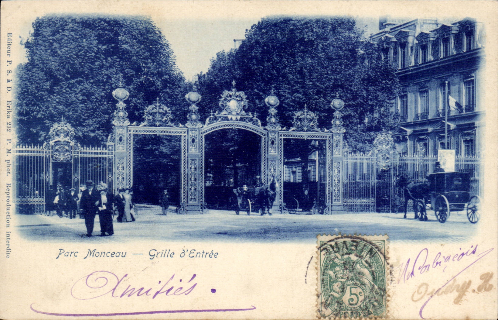 Paris CPA Parc monceau GRille d'entree
