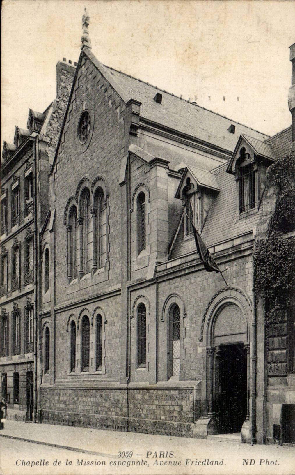 Paris CPA Chapelle de la mission espagnole Avenue Friedland