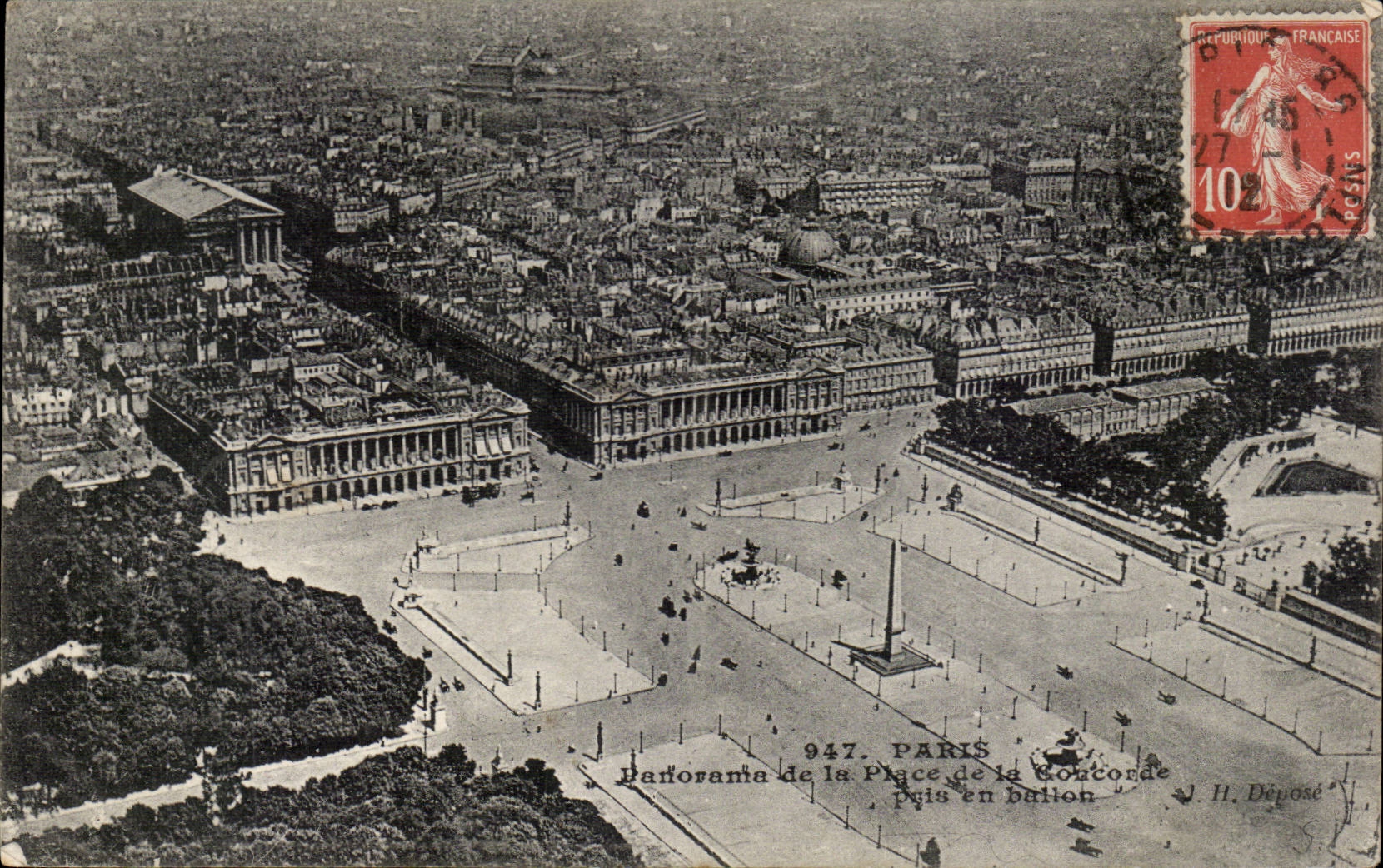 Paris CPA Panorama de la Concorde pris en ballon