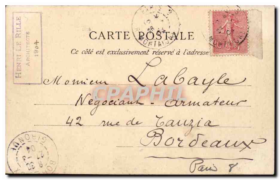 Parigi — Ministero della Marina — Henri Le Rille, architetto — Verso