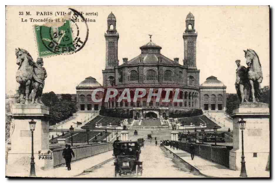Paris CPA Le Trocadero et le pont d'iena