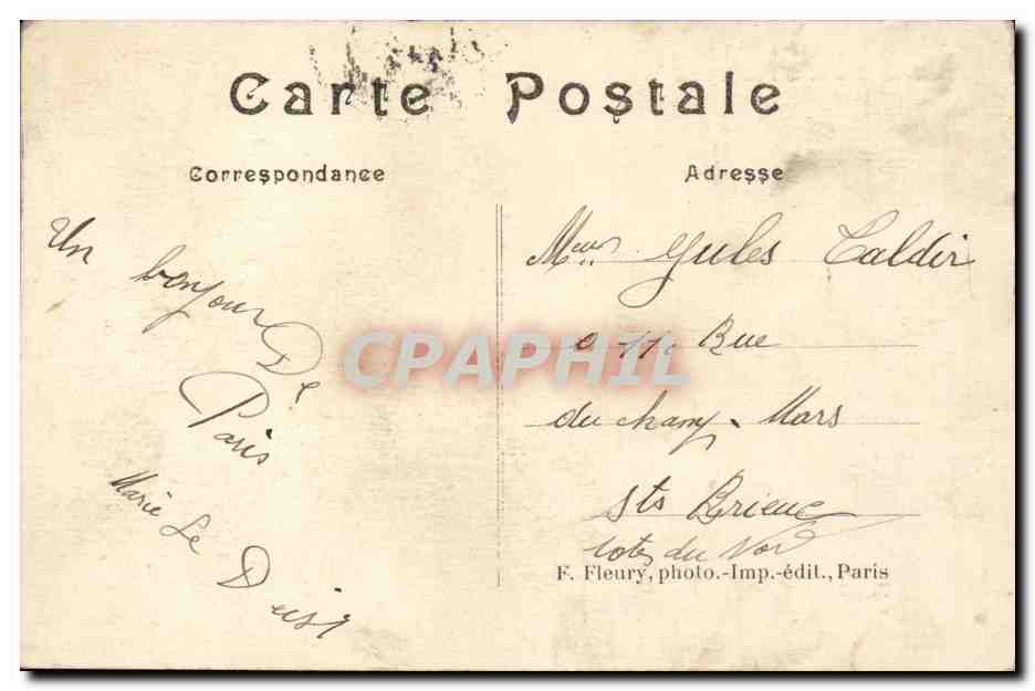 Paris CPA Le Trocadero et le pont d'iena — Rückseite