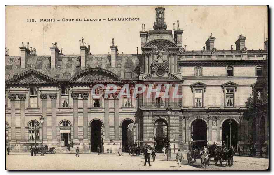 Paris CPA Cour du Louvre Les guichets