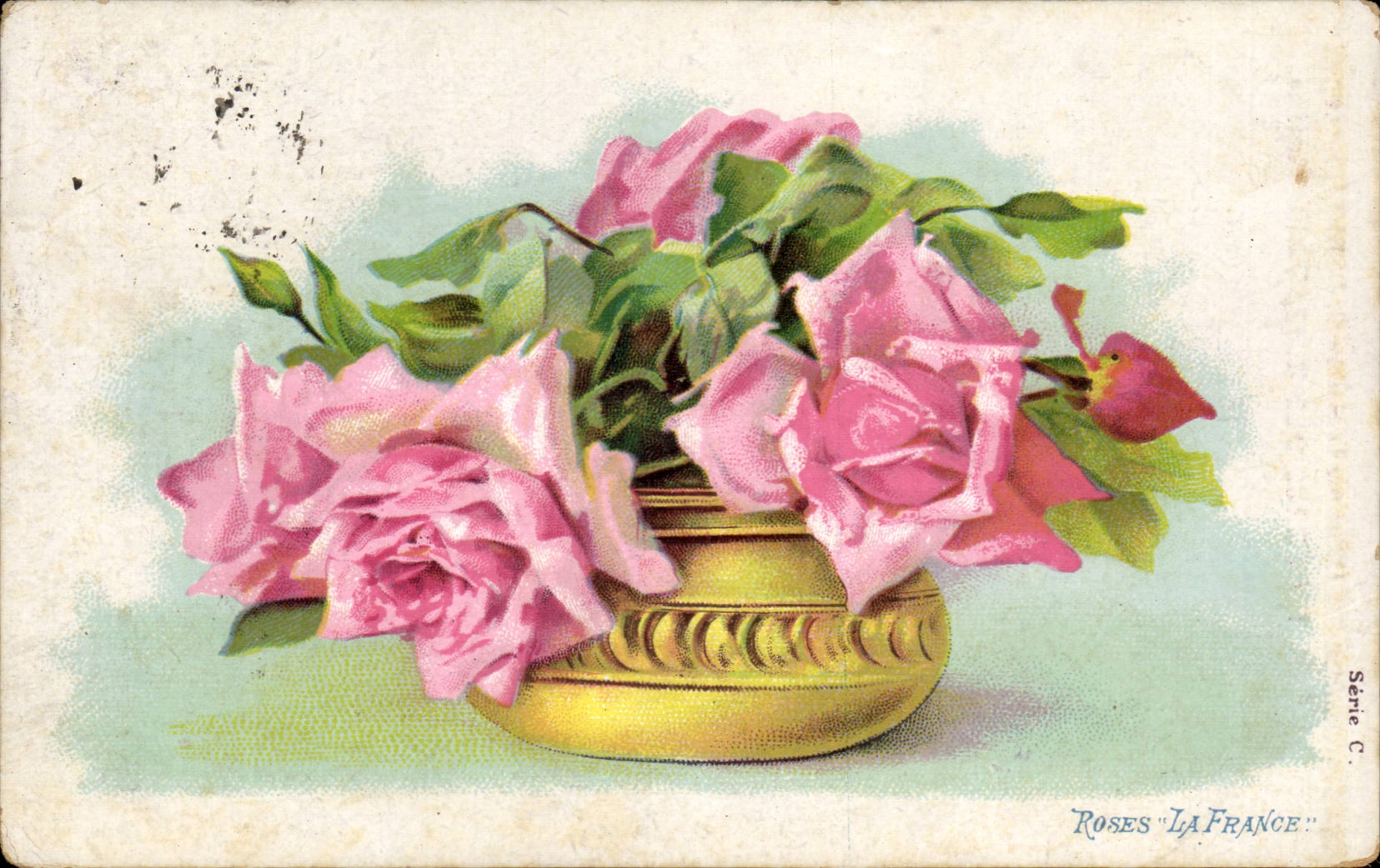 CPA Fantaisie Fleurs Roses la France