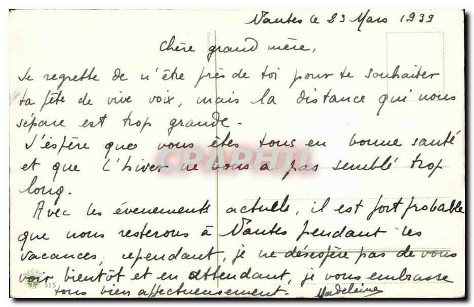 CPA Fantaisie Fleurs — Verso