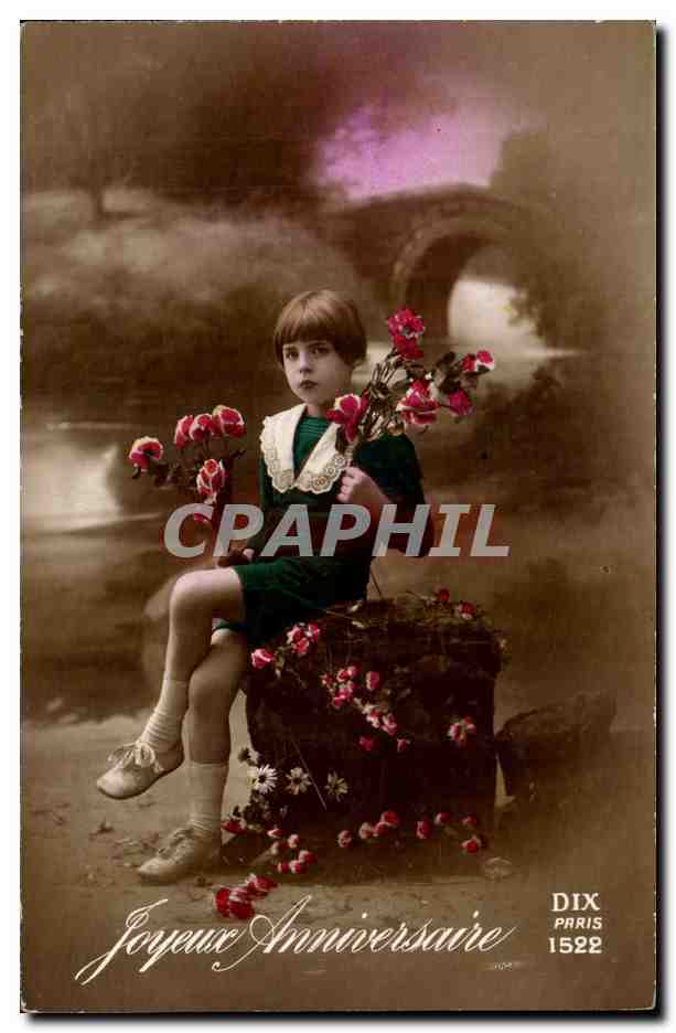 CPA Fantaisie Enfant Joyeux anniversaire