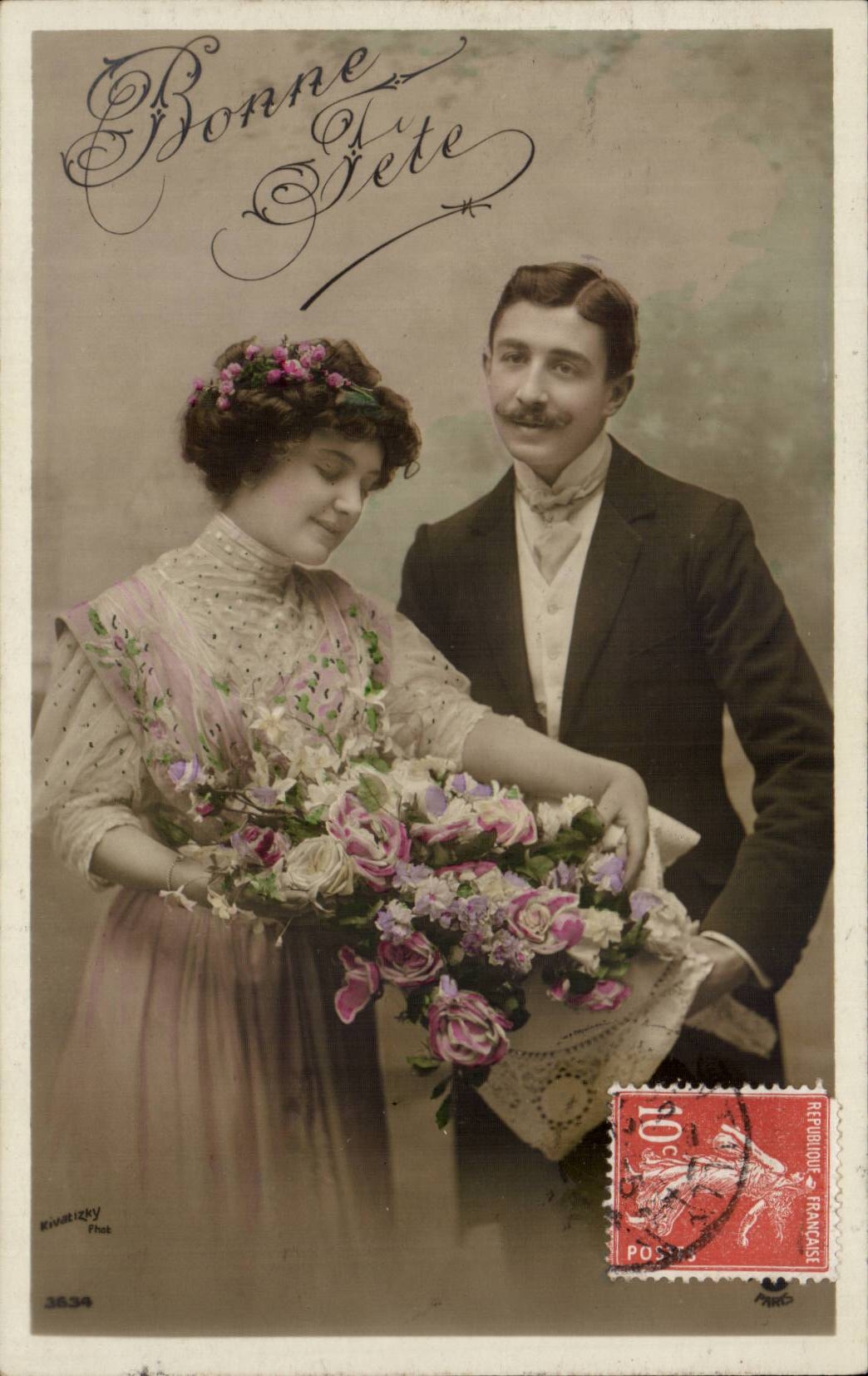 CPA Fantaisie Femme Bonne fete