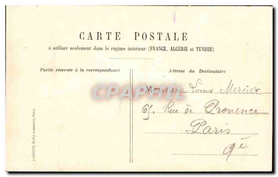 Femme fumant une cigarette — Truit Défendu — éditeur LAGRIFFE, Paris — Verso