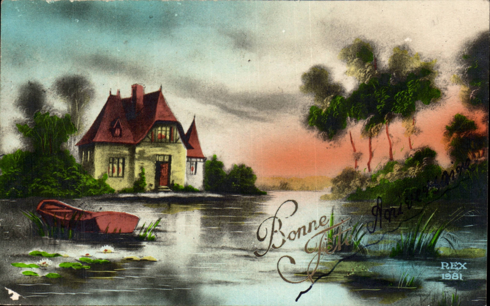 CPA Fantaisie Paysage Maison Bonne fete