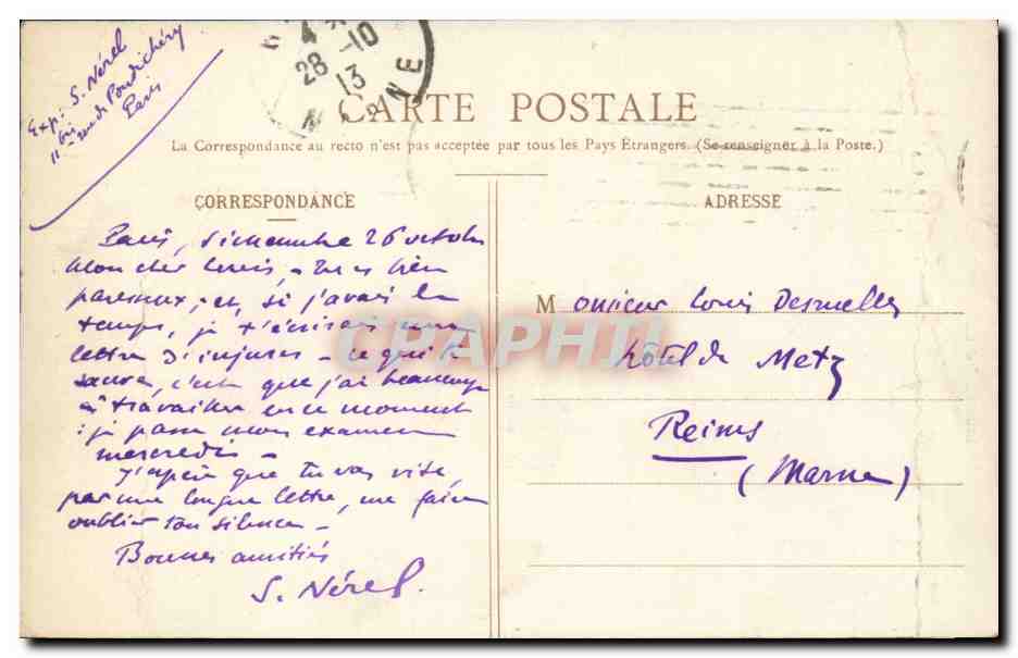 CPA Fantaisie Musee du Luxembourg Harpignes Le saut du loup — Verso