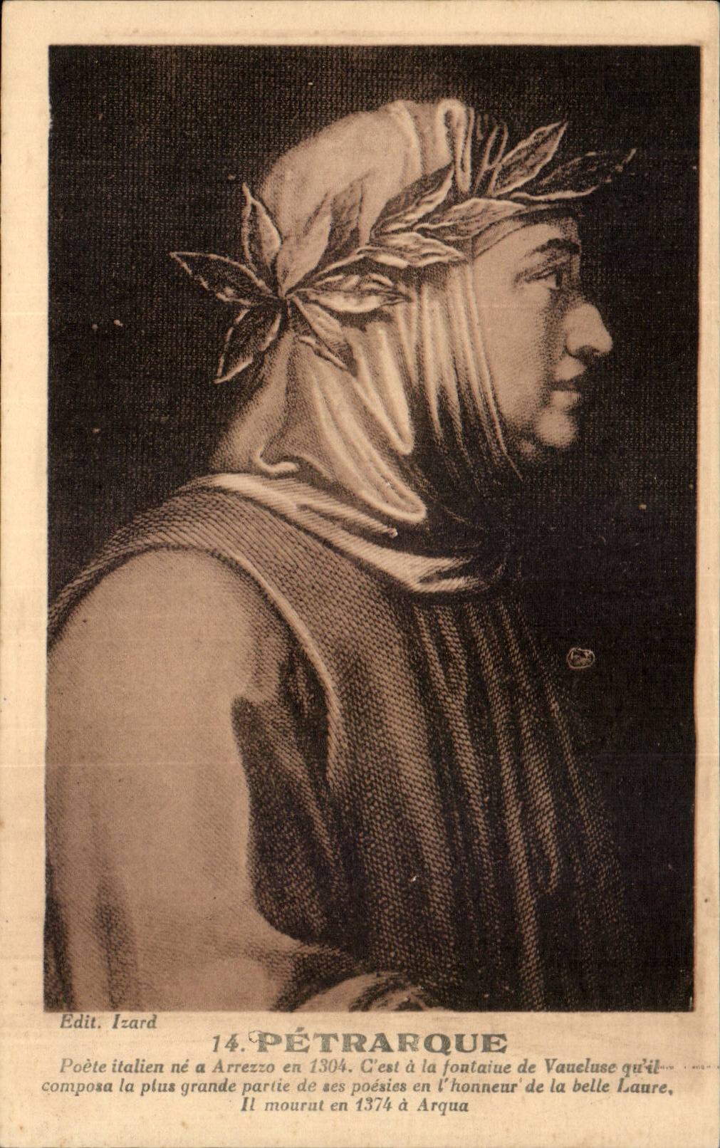 CPA Fantaisie Petrarque Poete italien ne aa Arrezzo en 1304