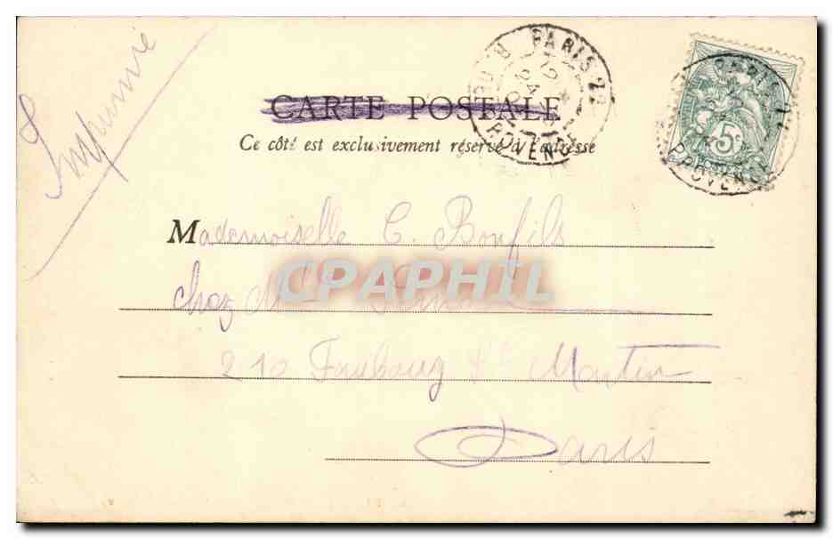 CPA Fantaisie Sanzio La belle ajrdiniere Musee du Louvre — Verso