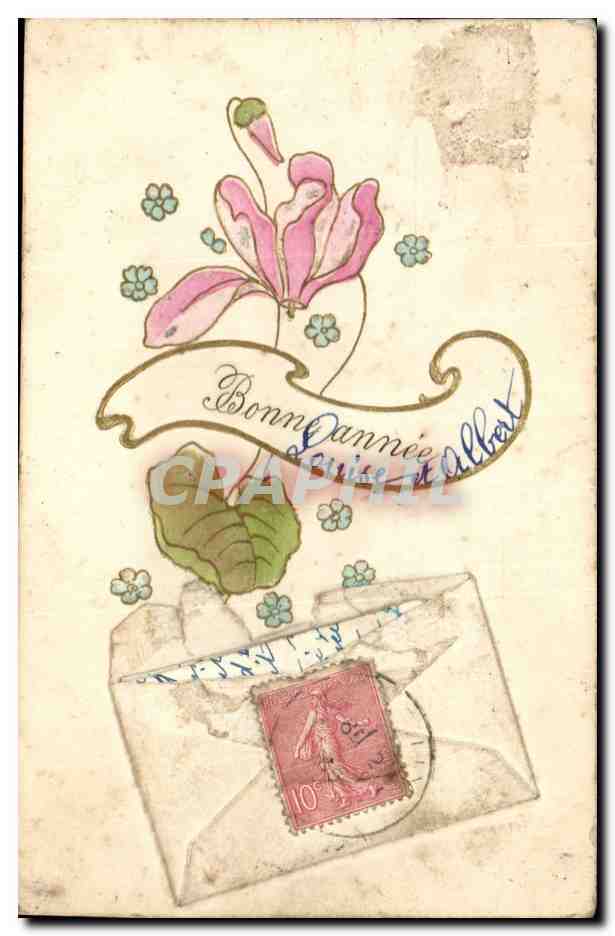 CPA Fantaisie Bonen annee (enveloppe avec correspondance au recto)