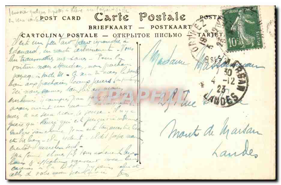 Albi CPA Porte d'une vieille maison Enjalbert — Rückseite