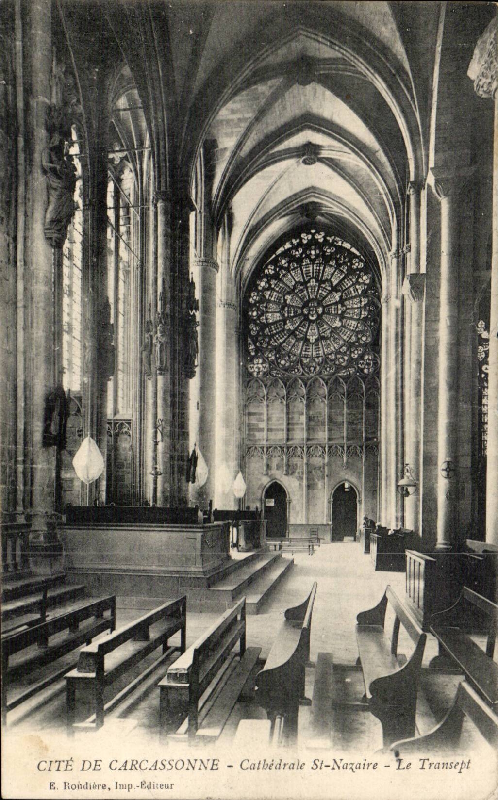 Cite de Carcassonne CPA Cathedrale Saint Nazaire Le transept